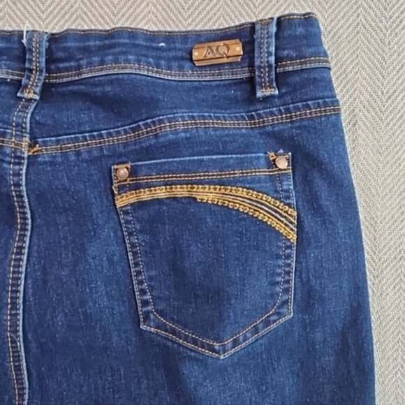 American Quality Denim Jeans Women's 16 Tall (W36xL30) Dark Wash Stretch Tapered - Picture 13 of 16